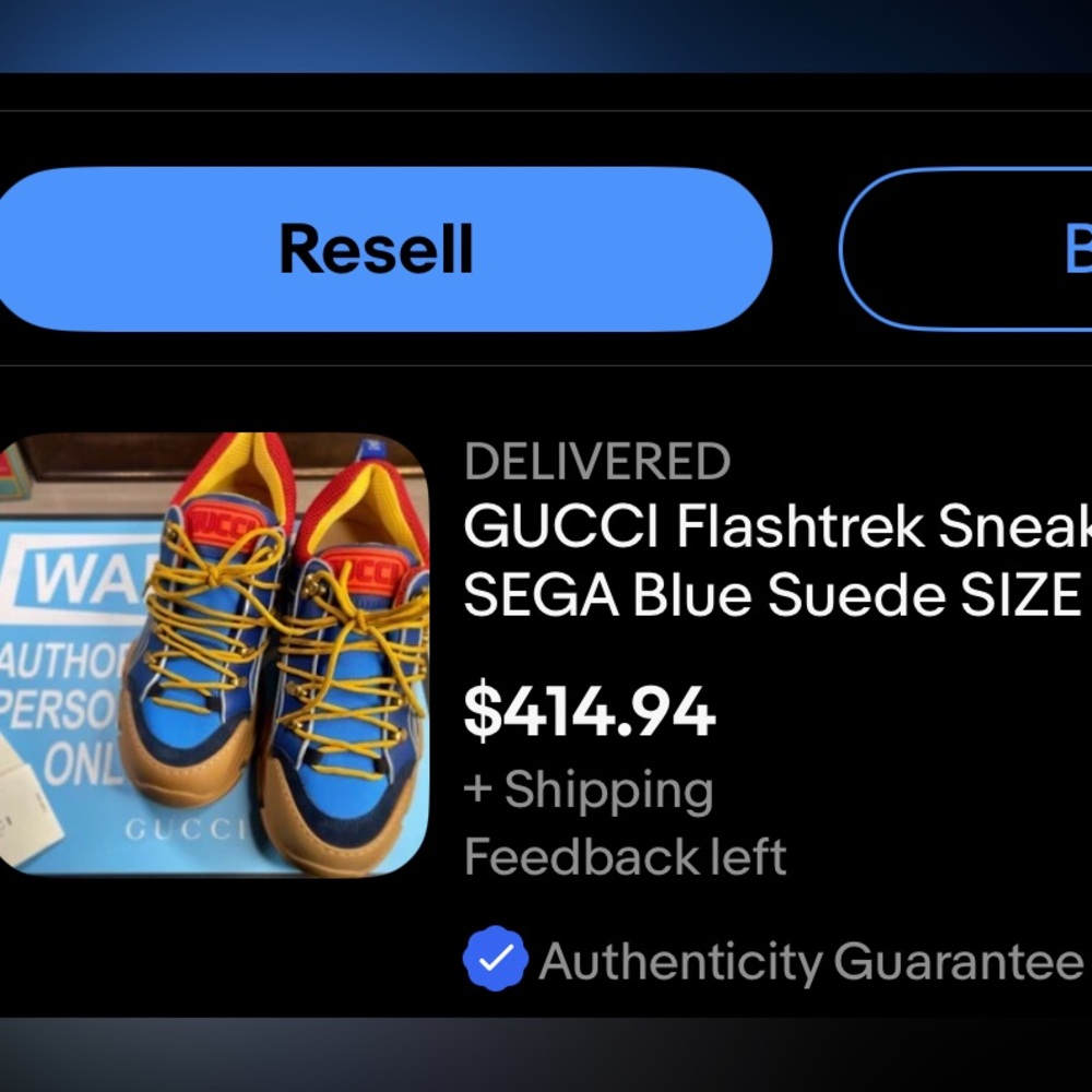 PRICE DROP!!
$270 (was $395)
GUCCI Flashtrek’s Blue Gum - Picture 14 of 14